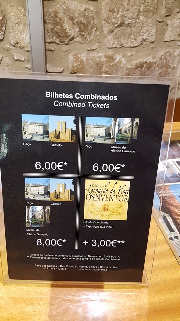 Precios entradas combinadas en Guimaraes