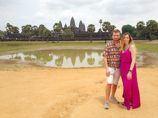 Judit y Dani en Angkor Wat
