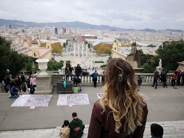 Vistas de Barcelona desde el MNAC, parada de la ruta roja Vistas de Barcelona desde el MNAC