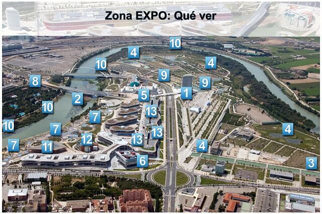 Mapa Zona Expo Zaragoza actualidad