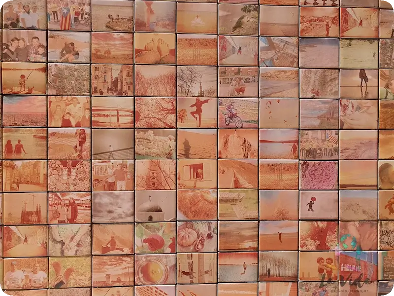 Detalles Mural del Beso en Barcelona