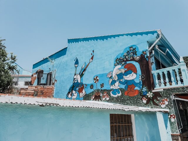Murales en Júzcar pueblo pitufo