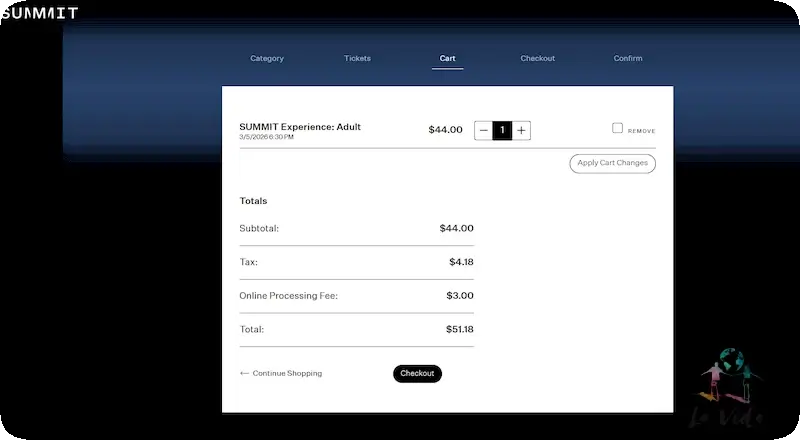 Simulación compra entradas Summit One Vanderbilt en web oficial 2026