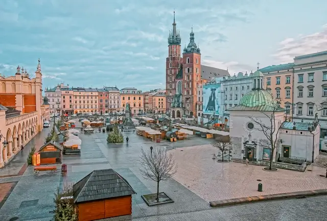 Plaza mercado Cracovia en navidad