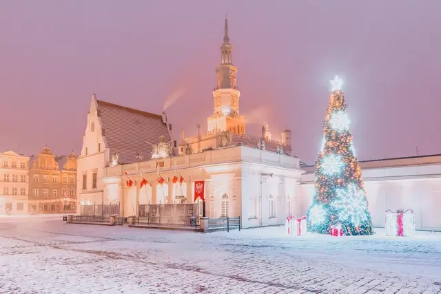 Poznan ciudad de Polonia en Navidad