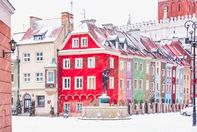Poznan ciudad de Polonia en Navidad