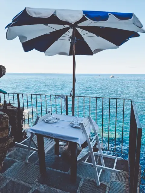 Restaurante con vistas en Vernazza