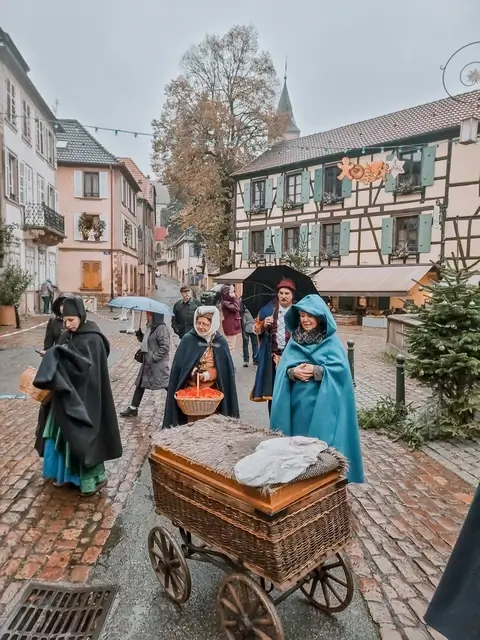 mercado medieval en Ribeauville Alsacia