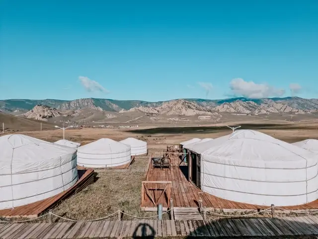 Campamento de gers en Mongolia