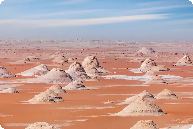 Desierto Blanco de Bahariya, arena cerca de El Cairo