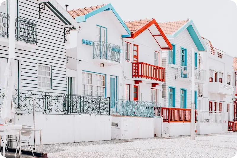Casas de colores de Aveiro - casitas de Costa Nova