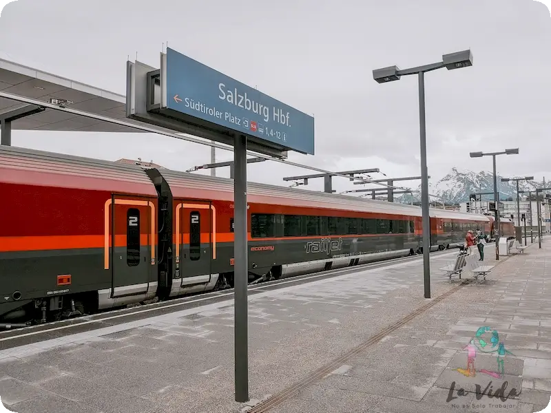 Estación de tren Salzburgo desde Viena 