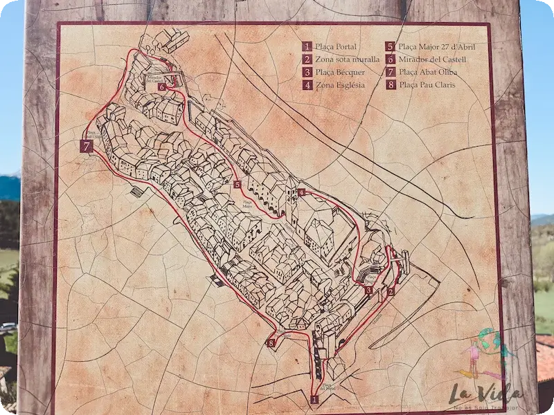 Mapa Ruta circular Bellver de Cerdanya casco antiguo