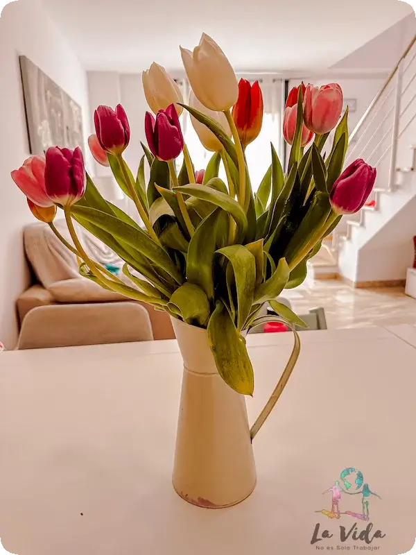 Ramo tulipanes en casa