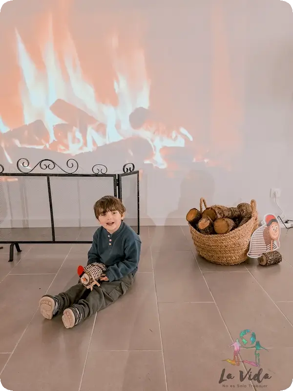 Eric con su tió ya montado