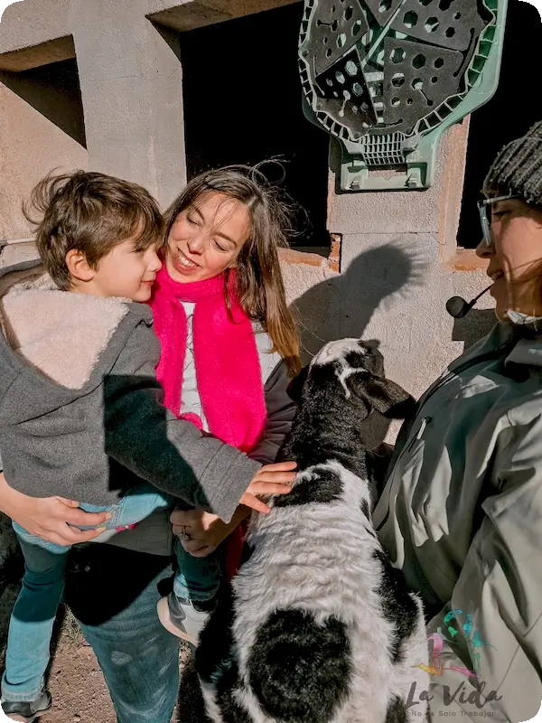 Visitando la granja de Can Pins, con sus ovejas y cabras