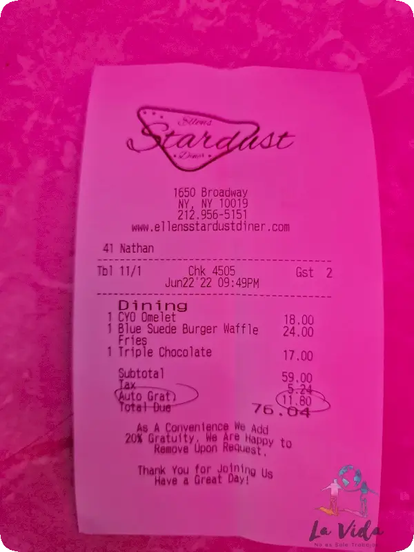 Nuestro tiquet en Stardust Nueva York