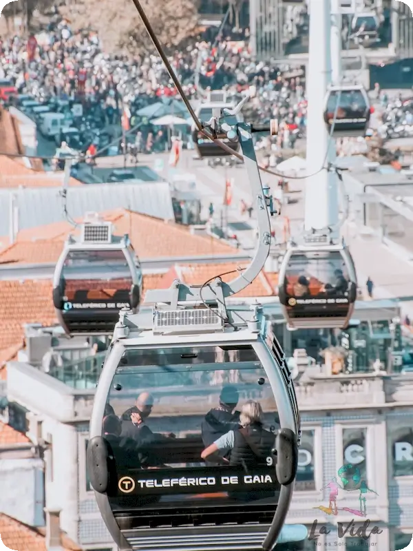 Teleférico de Oporto, foto desde una de sus cabinas tomada por nosotros