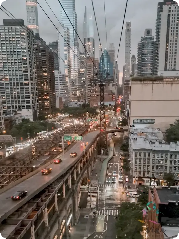 Vistas Teleférico Isla Roosevelt en Nueva York