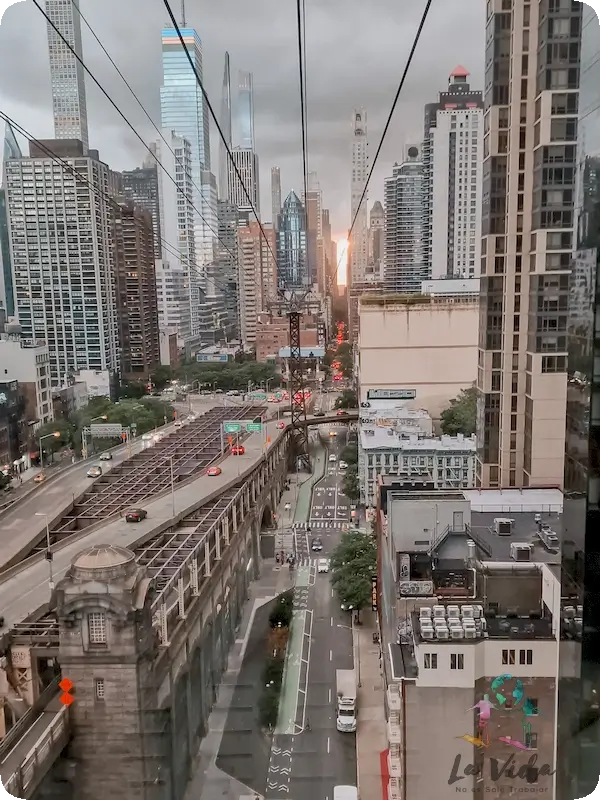 Vistas Teleférico Isla Roosevelt en Nueva York